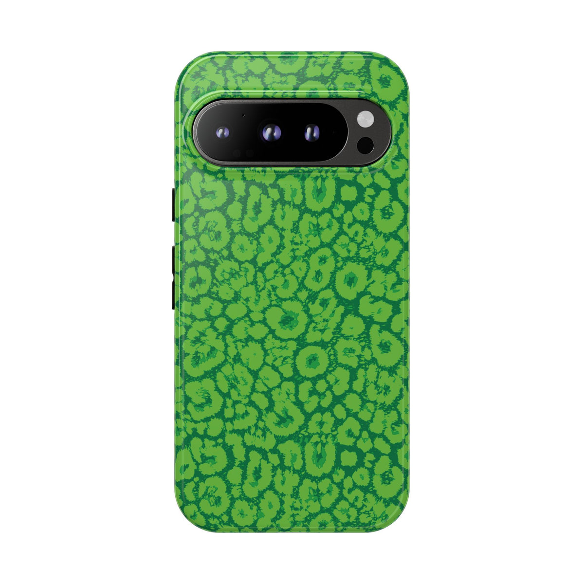 Neon Green Leopard Tough Phone Case for iPhone, Galaxy, or Google Pixel