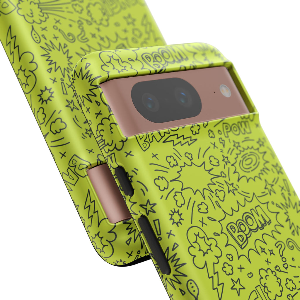 Neon Lime Wow Tough Case for iPhone, Galaxy, or Google Pixel