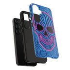Neon Zebra Skull Tough Phone Case for iPhone, Galaxy, or Google Pixel