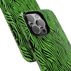 Neon Green Zebra Tough Phone Case iPhone, Galaxy, or Google Pixel