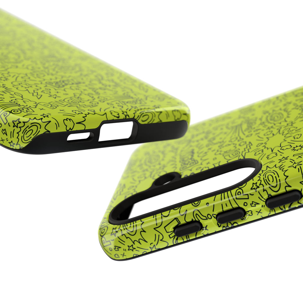 Neon Lime Wow Tough Case for iPhone, Galaxy, or Google Pixel