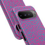 Pink Blue Leopard Tough Phone Case iPhone, Galaxy, or Google Pixel