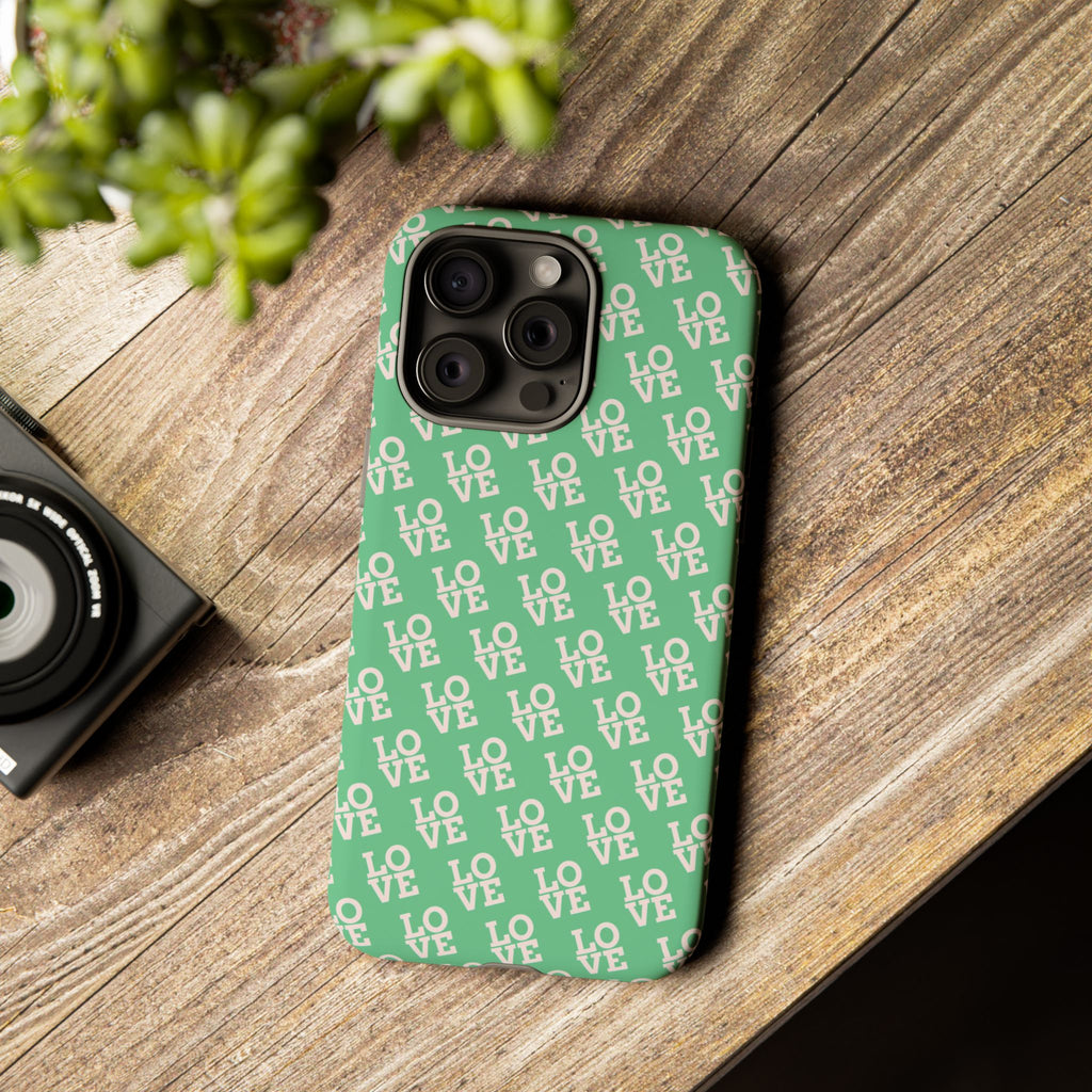 LOVE Aqua Tough Phone Case for iPhone, Galaxy, or Google Pixel