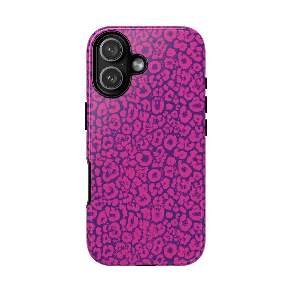 Pink Purple Leopard Tough Phone Case iPhone, Galaxy and Google Pixel
