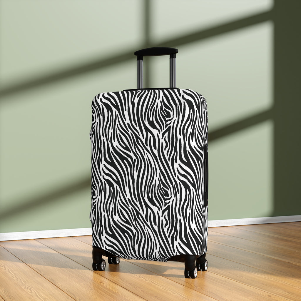 Zebra Print Black and White Luggage Cover