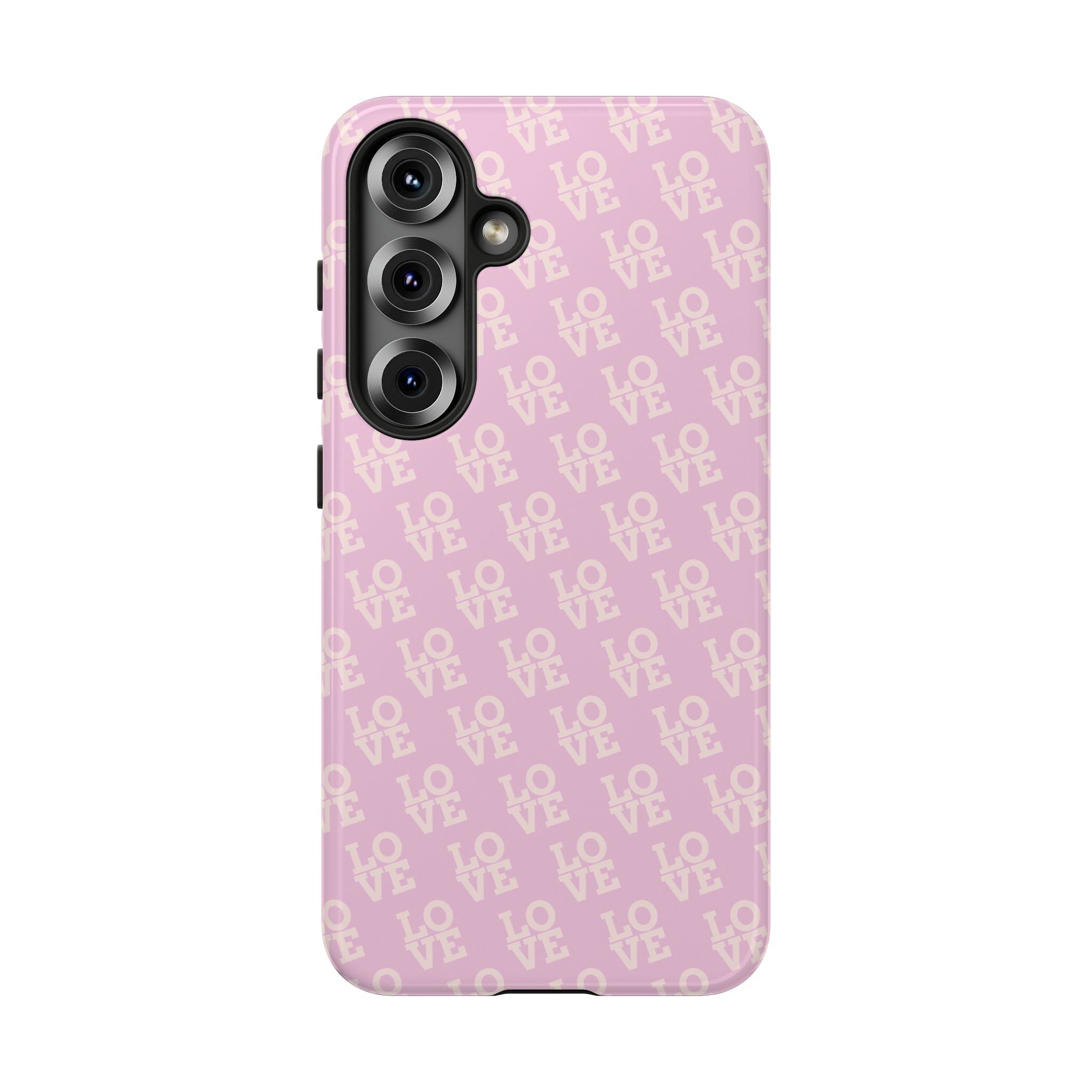 LOVE Pink Tough Phone Case for iPhone, Galaxy, or Google Pixel
