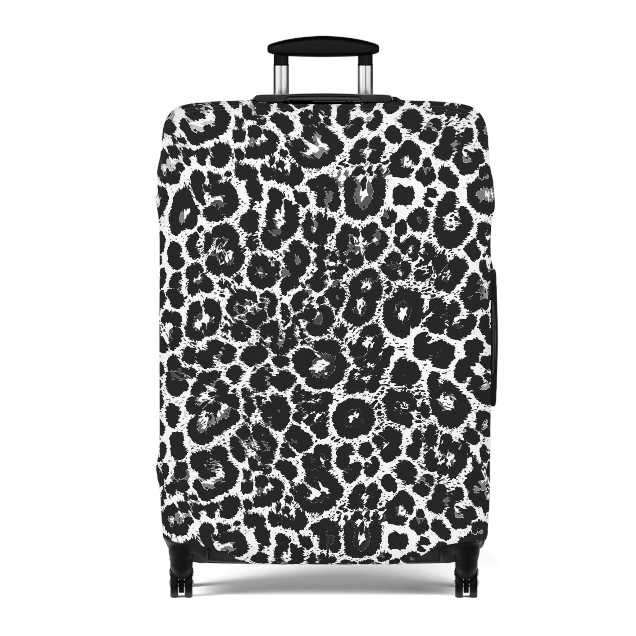 Leopard Print Black and White Luggage Cover