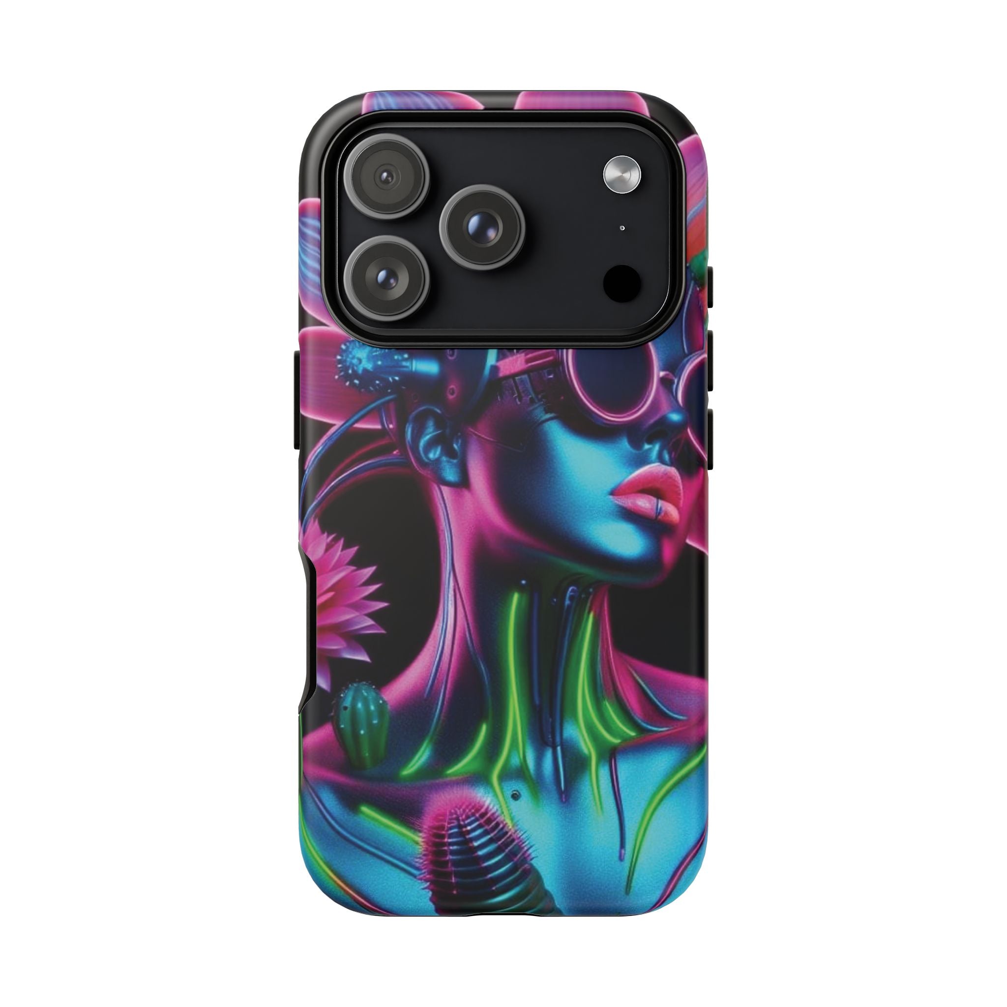 Neon Androgen Cactus Flower Tough Phone Case for iPhone, Galaxy, or Google Pixel