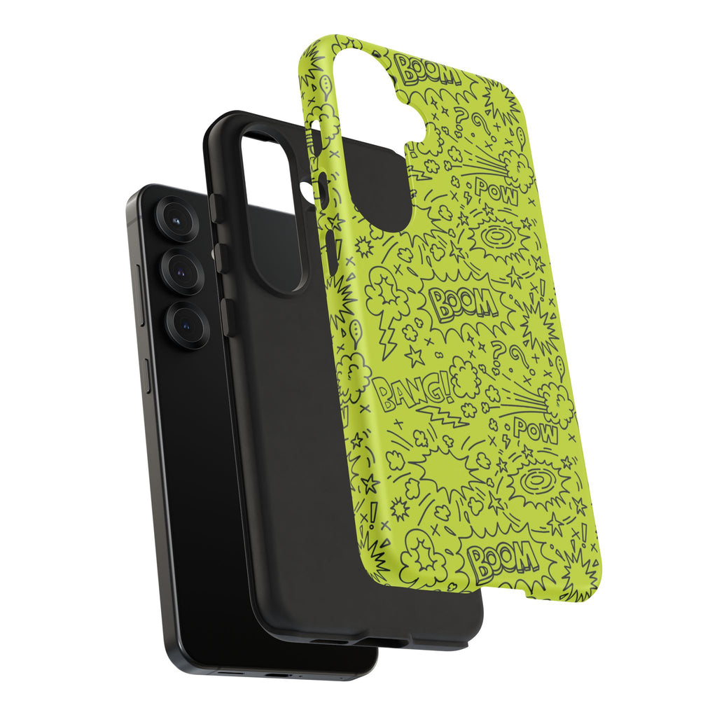 Neon Lime Wow Tough Case for iPhone, Galaxy, or Google Pixel