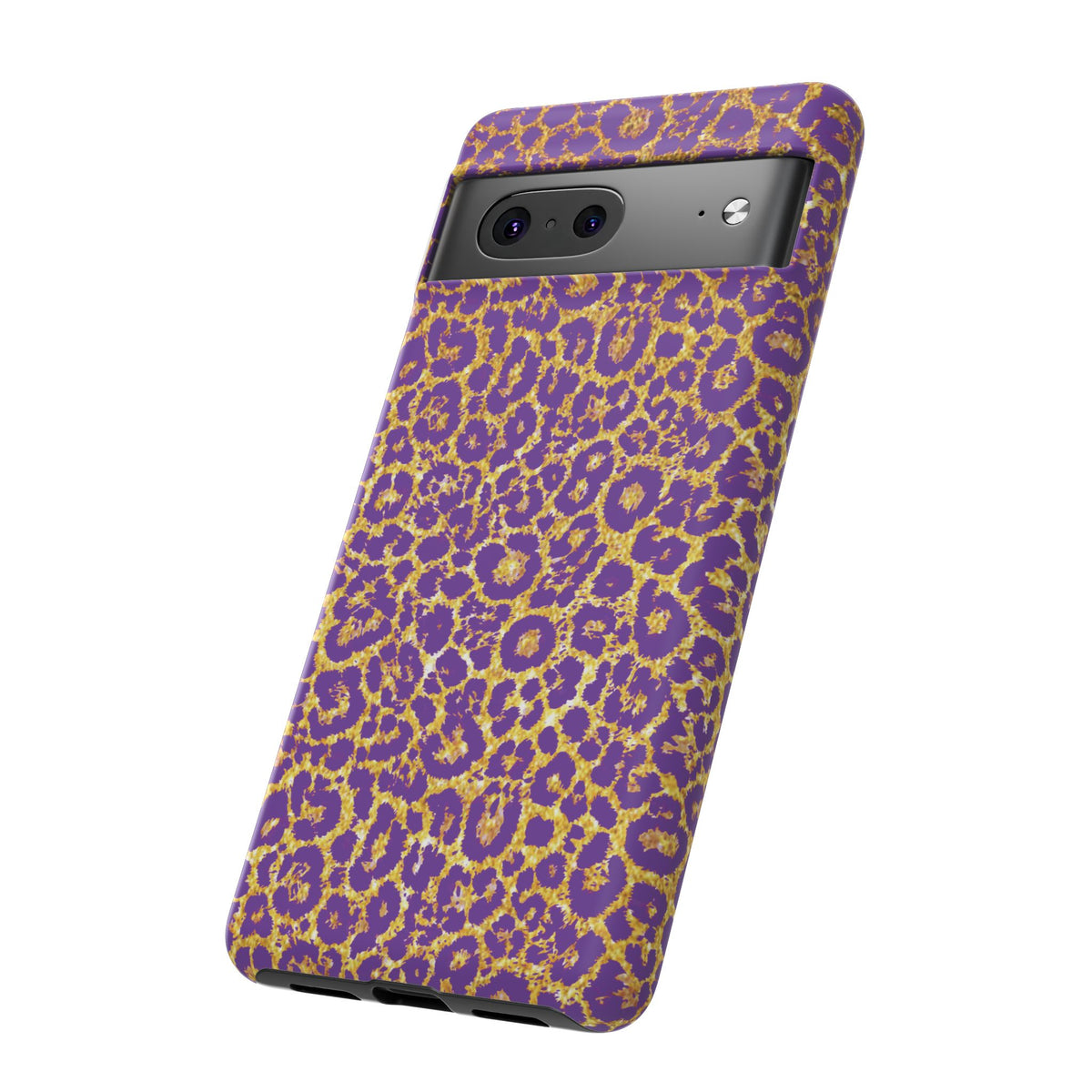 Purple Gold Leopard Tough Phone Case for iPhone, Galaxy, or Google Pixel