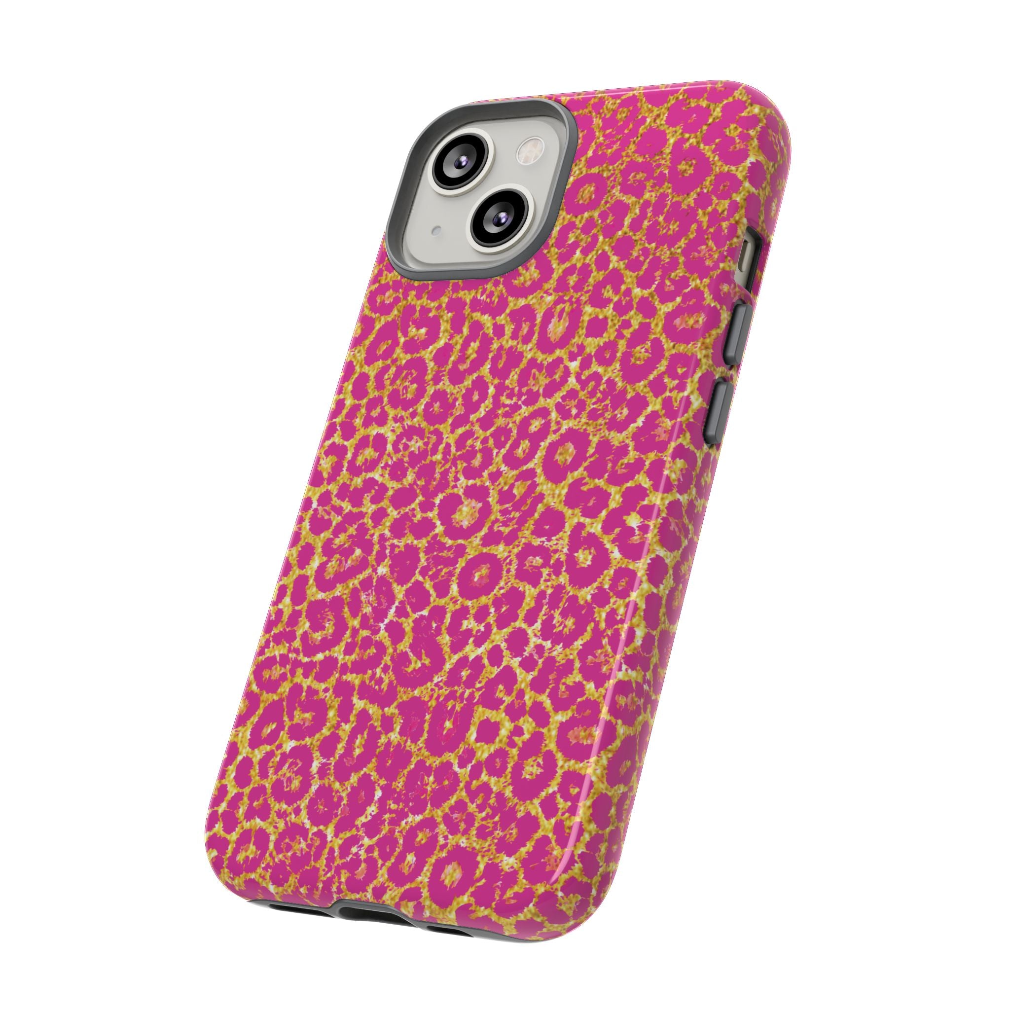 Pink Gold Leopard Tough Case for iPhone, Galaxy, or Google Pixel