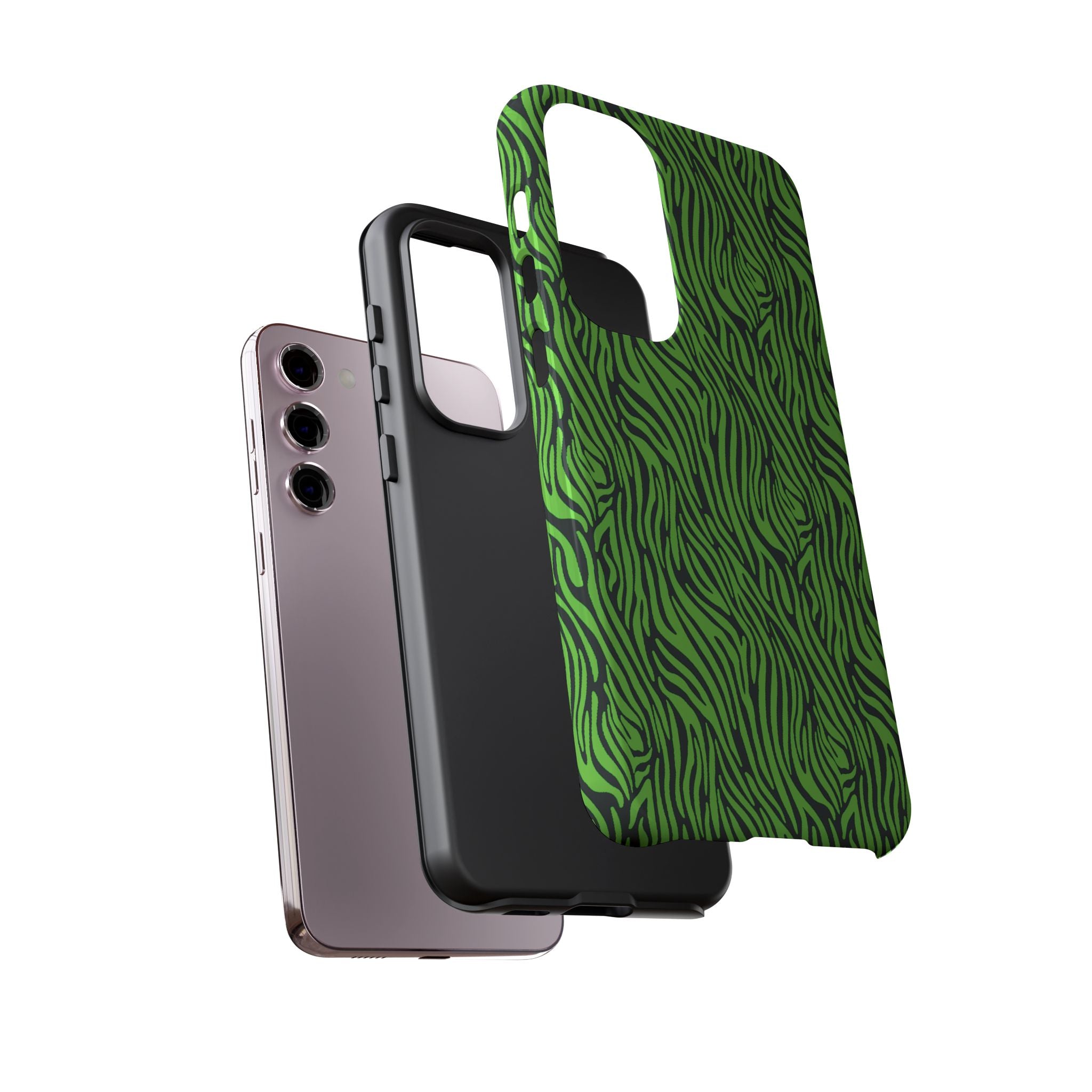 Neon Green Zebra Tough Phone Case iPhone, Galaxy, or Google Pixel
