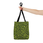 Neon Lime Leopard Tote Bags