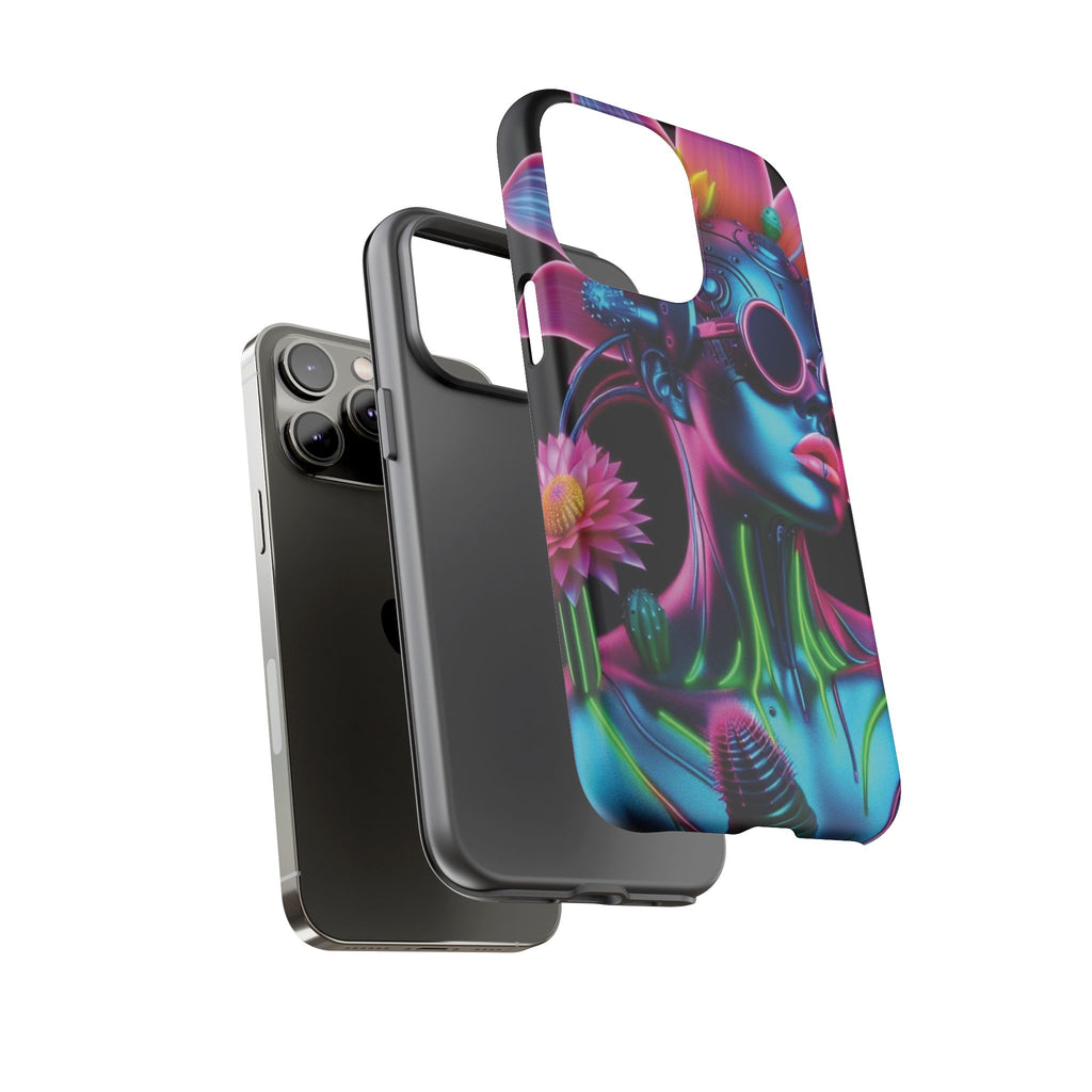 Neon Androgen Cactus Flower Tough Phone Case for iPhone, Galaxy, or Google Pixel