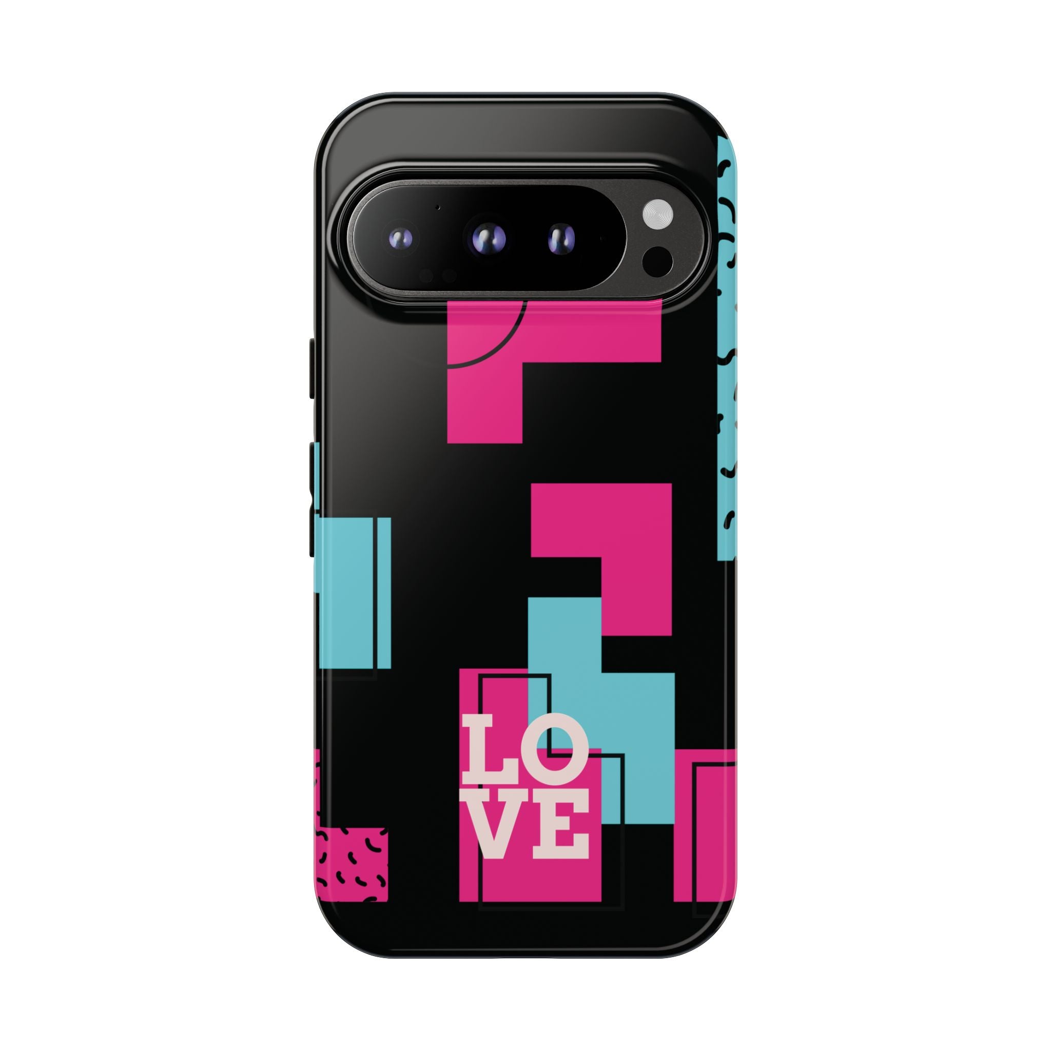 Retro Blocks LOVE Tough Case for iPhone, Galaxy or Google Pixel