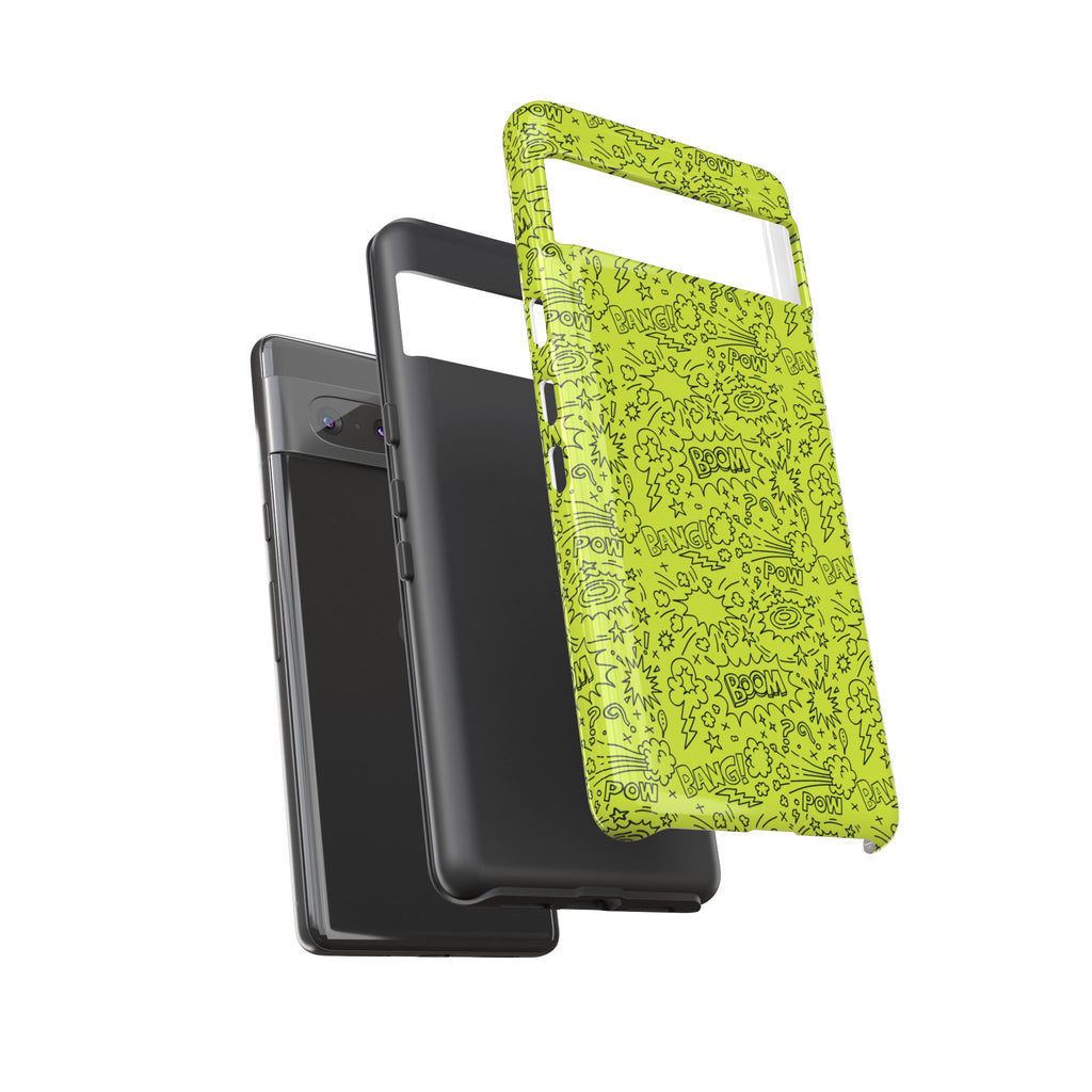Neon Lime Wow Tough Case for iPhone, Galaxy, or Google Pixel