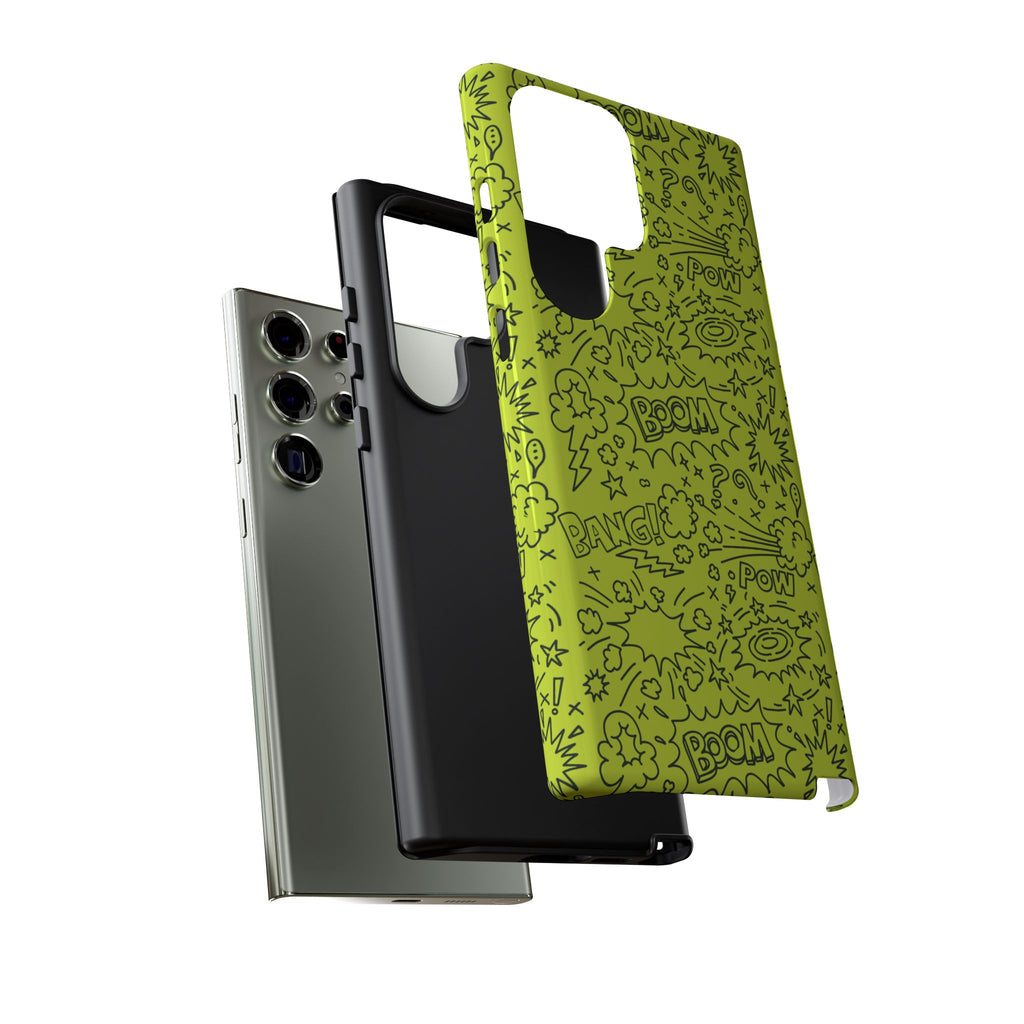 Neon Lime Wow Tough Case for iPhone, Galaxy, or Google Pixel