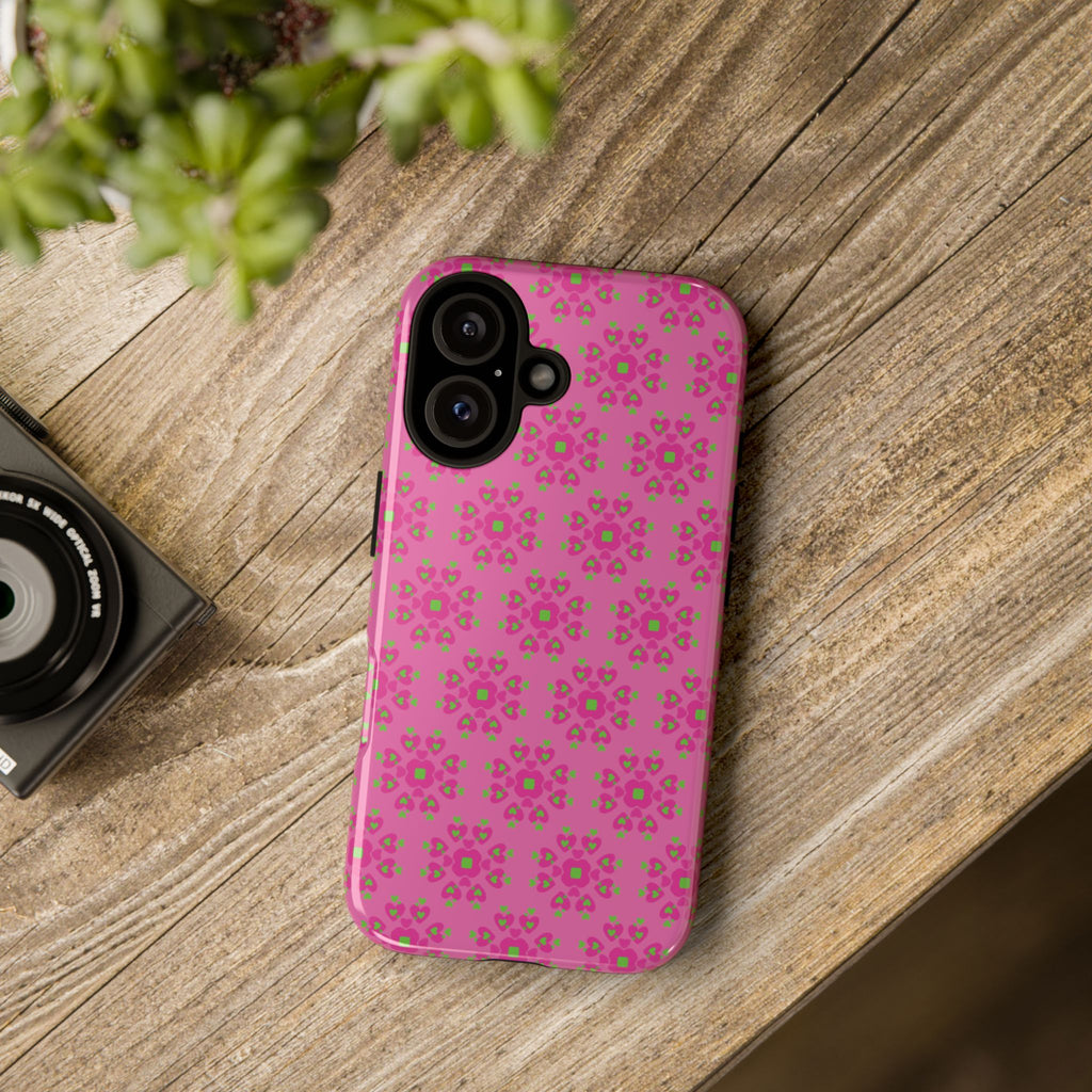 Floresta Heart Pink Tough Phone Case iPhone, Galaxy, or Google Pixel
