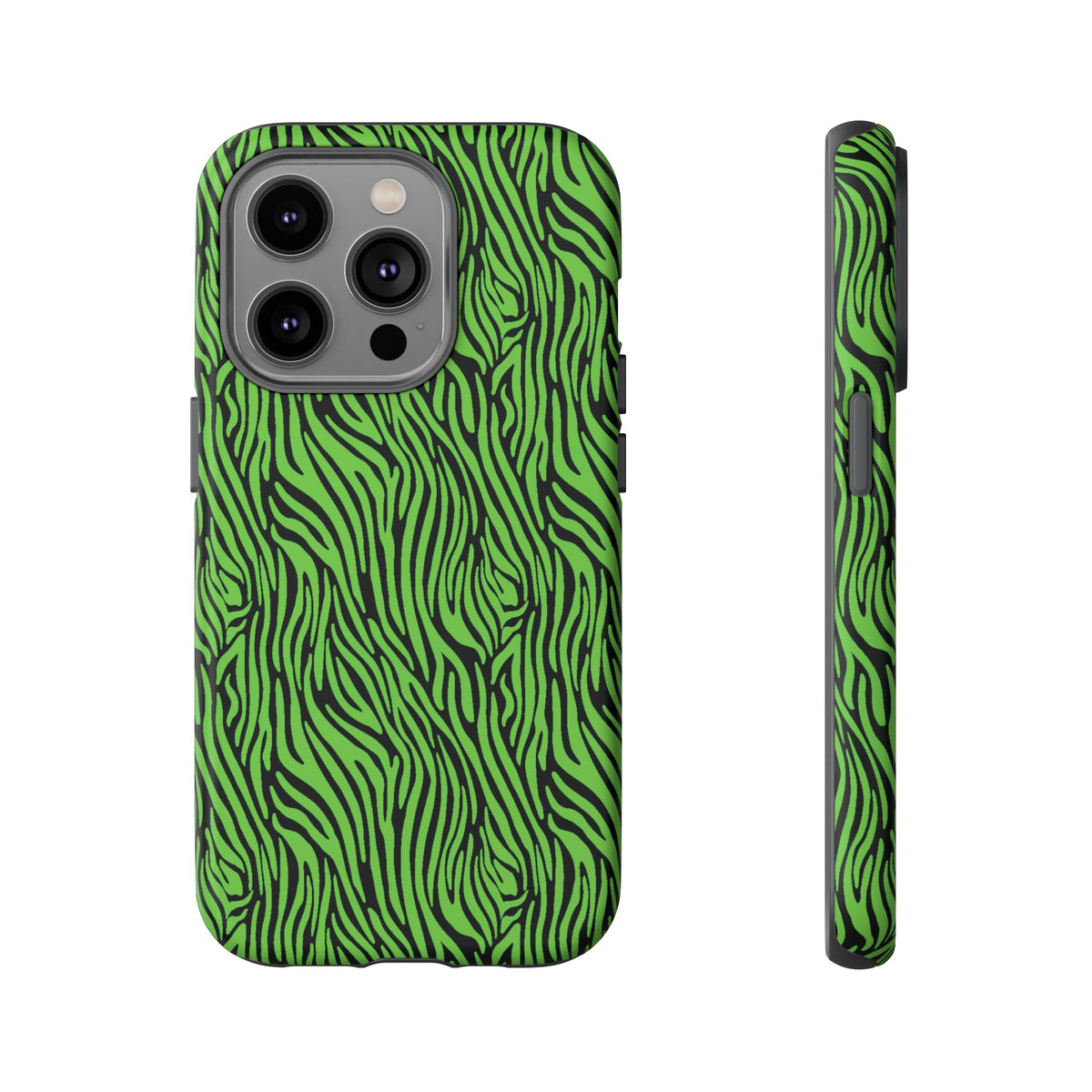 Neon Green Zebra Tough Phone Case iPhone, Galaxy, or Google Pixel