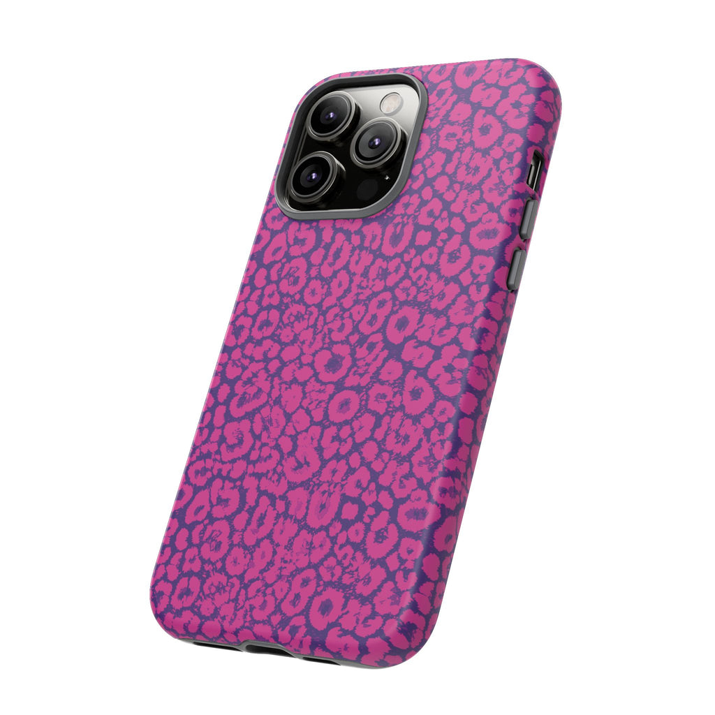 Pink Purple Leopard Tough Phone Case iPhone, Galaxy and Google Pixel