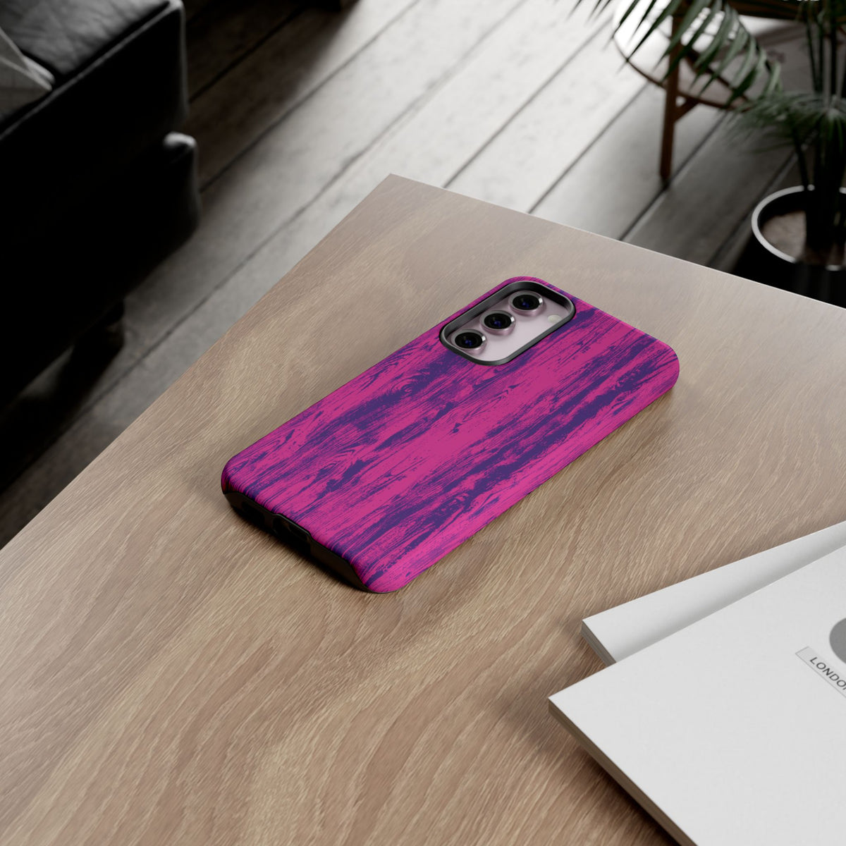 Pink Purple Wood Print Tough Phone Case iPhone, Galaxy, or Google Pixel