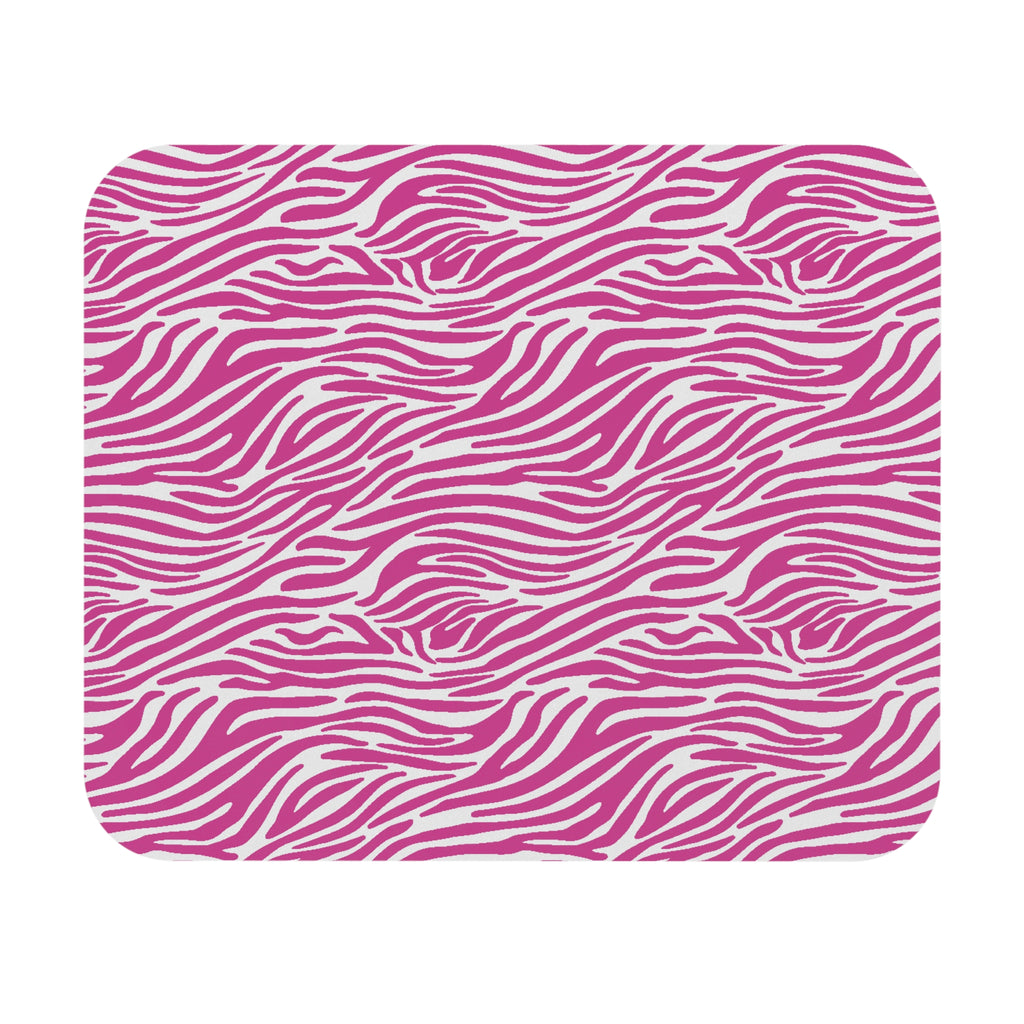 Neon Pink Zebra Print Mouse Pad