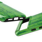 Neon Green Wood Print Tough Phone Case iPhone, Galaxy, or Google Pixel