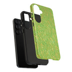 Neon Green Gold Zebra Tough Phone Case for iPhone, Galaxy, or Google Pixel