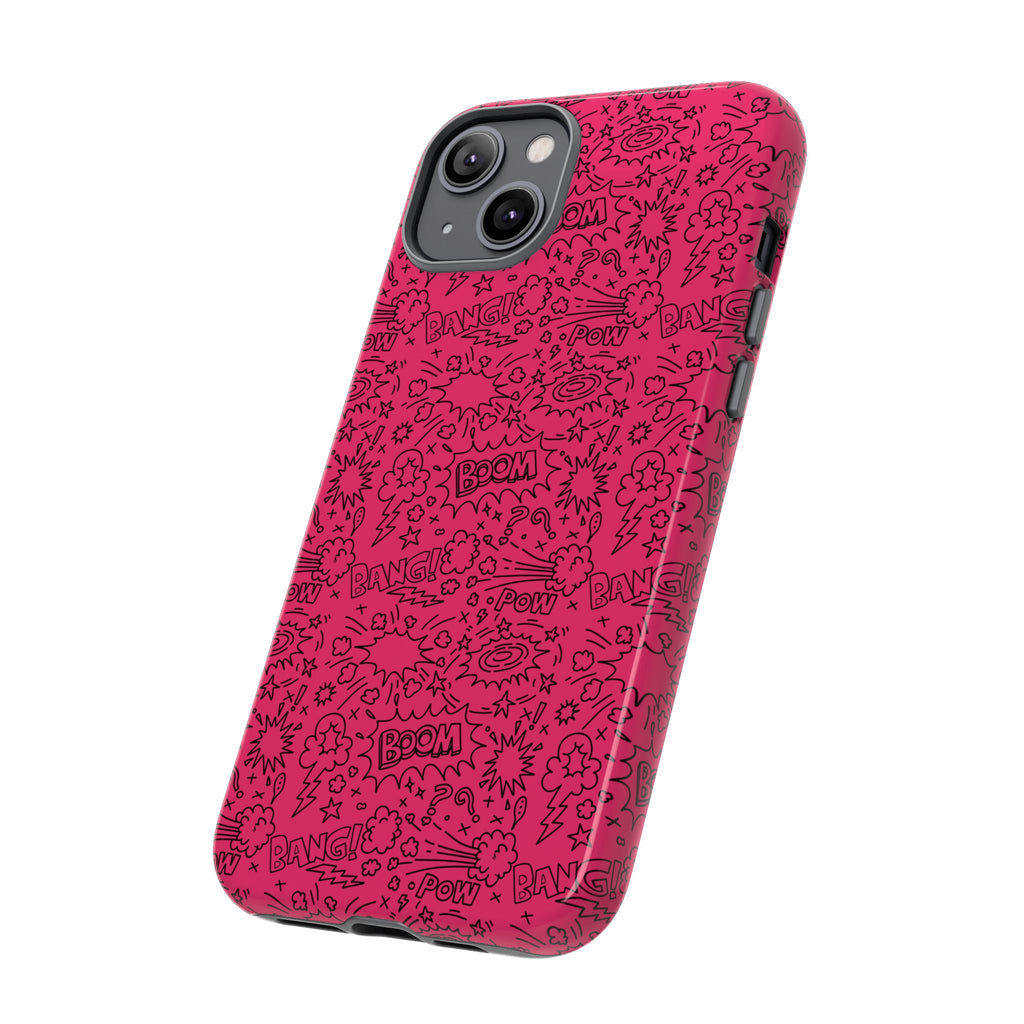 Pink Wow Tough Case for iPhone, Galaxy, or Google Pixel