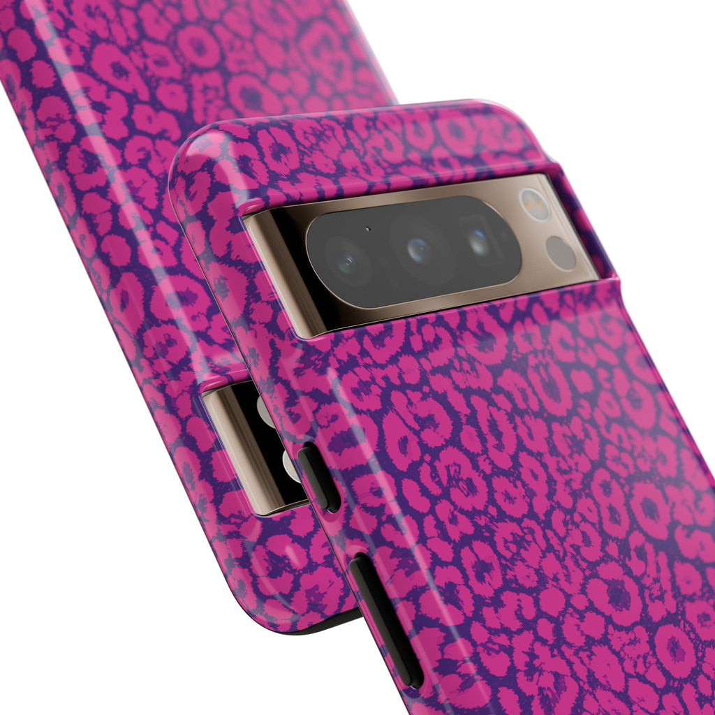 Pink Purple Leopard Tough Phone Case iPhone, Galaxy and Google Pixel
