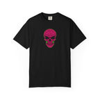 Neon Pink and Green Leopard Print Skull Unisex Garment-Dyed T-shirt