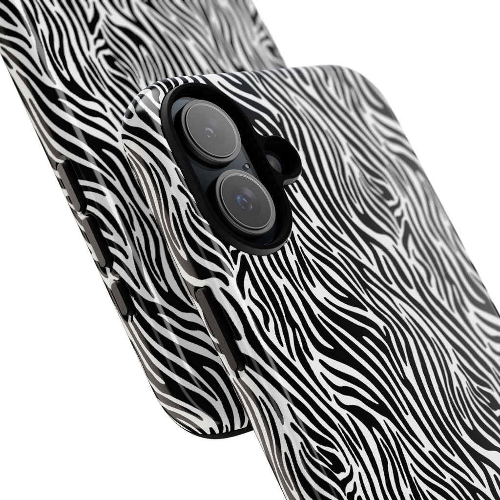 Black and White Zebra Print Tough Case iPhone, Galaxy and Google Pixel