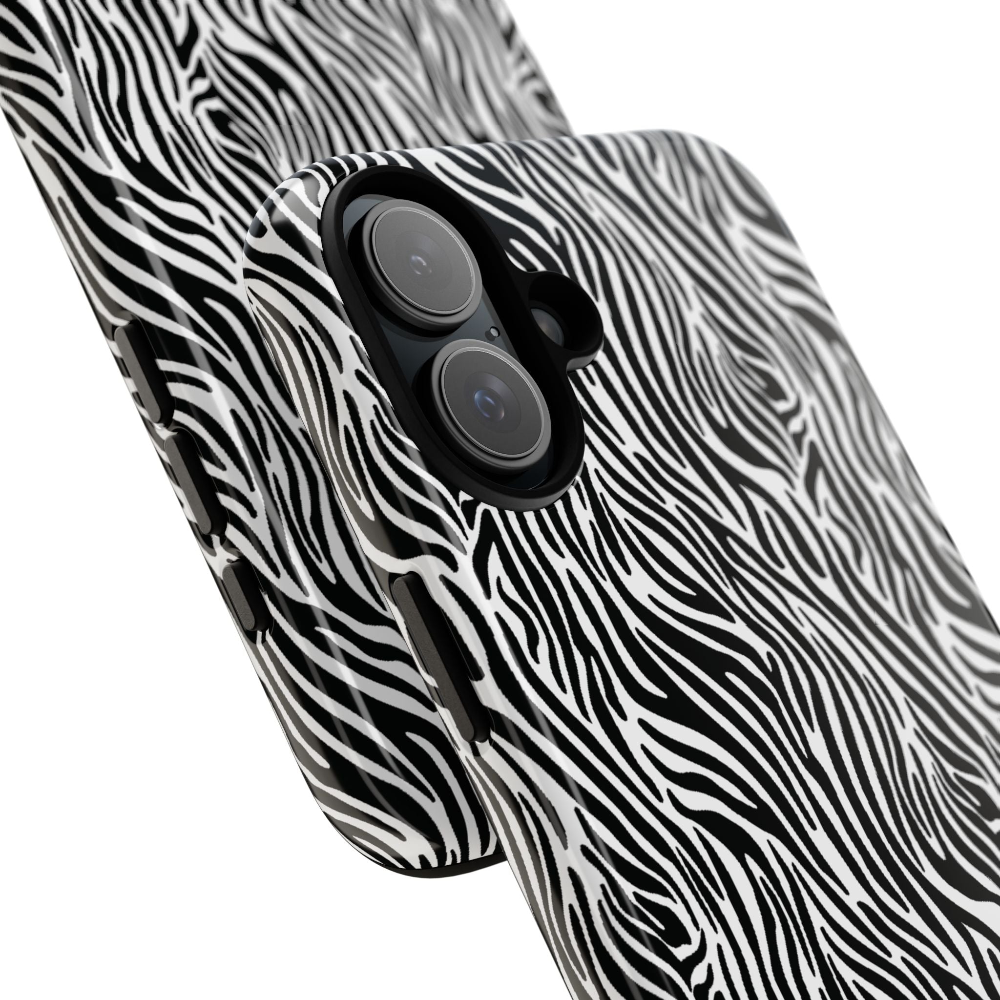 Black and White Zebra Print Tough Case iPhone, Galaxy and Google Pixel