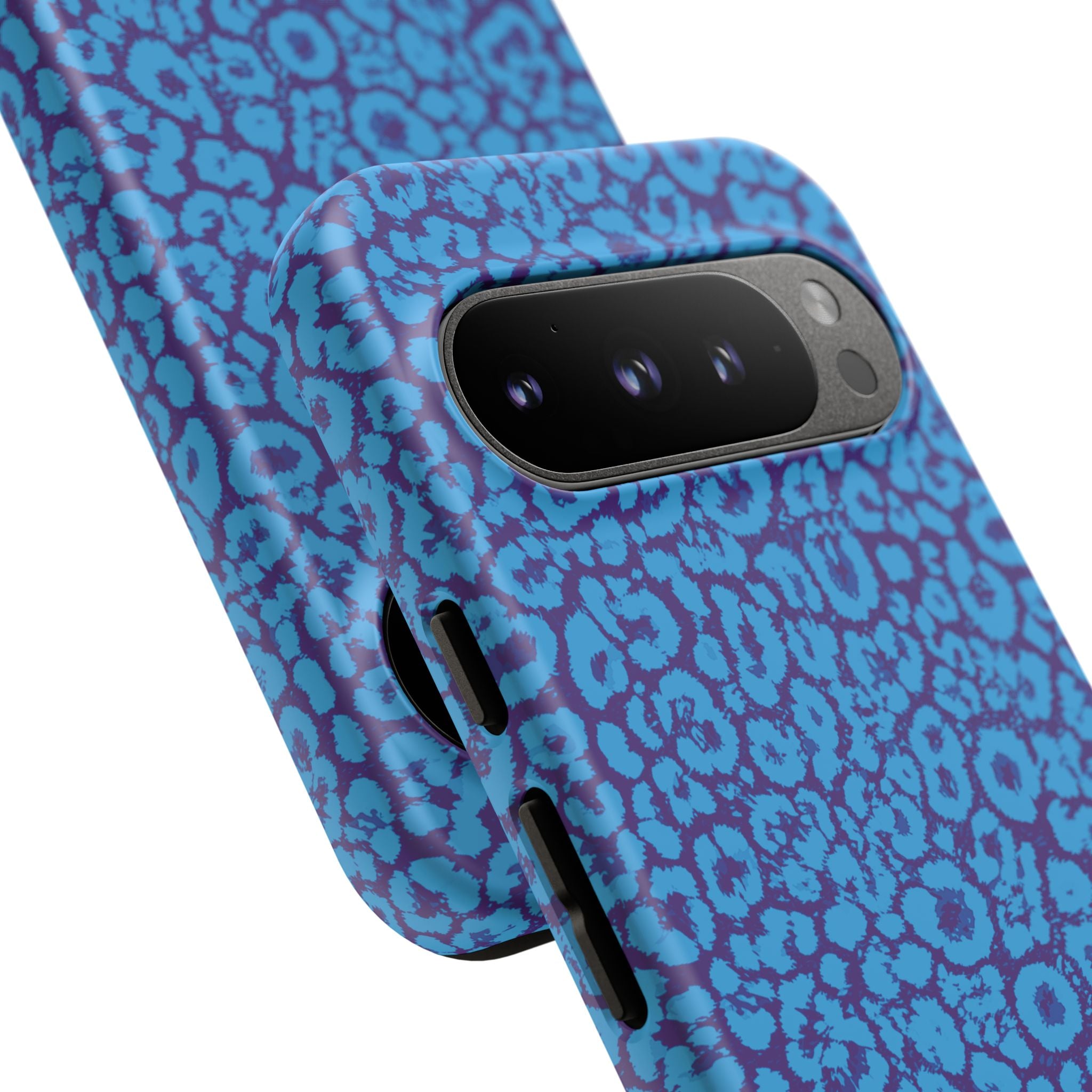 Blue Purple Leopard Tough Phone Case iPhone, Galaxy, or Google Pixel