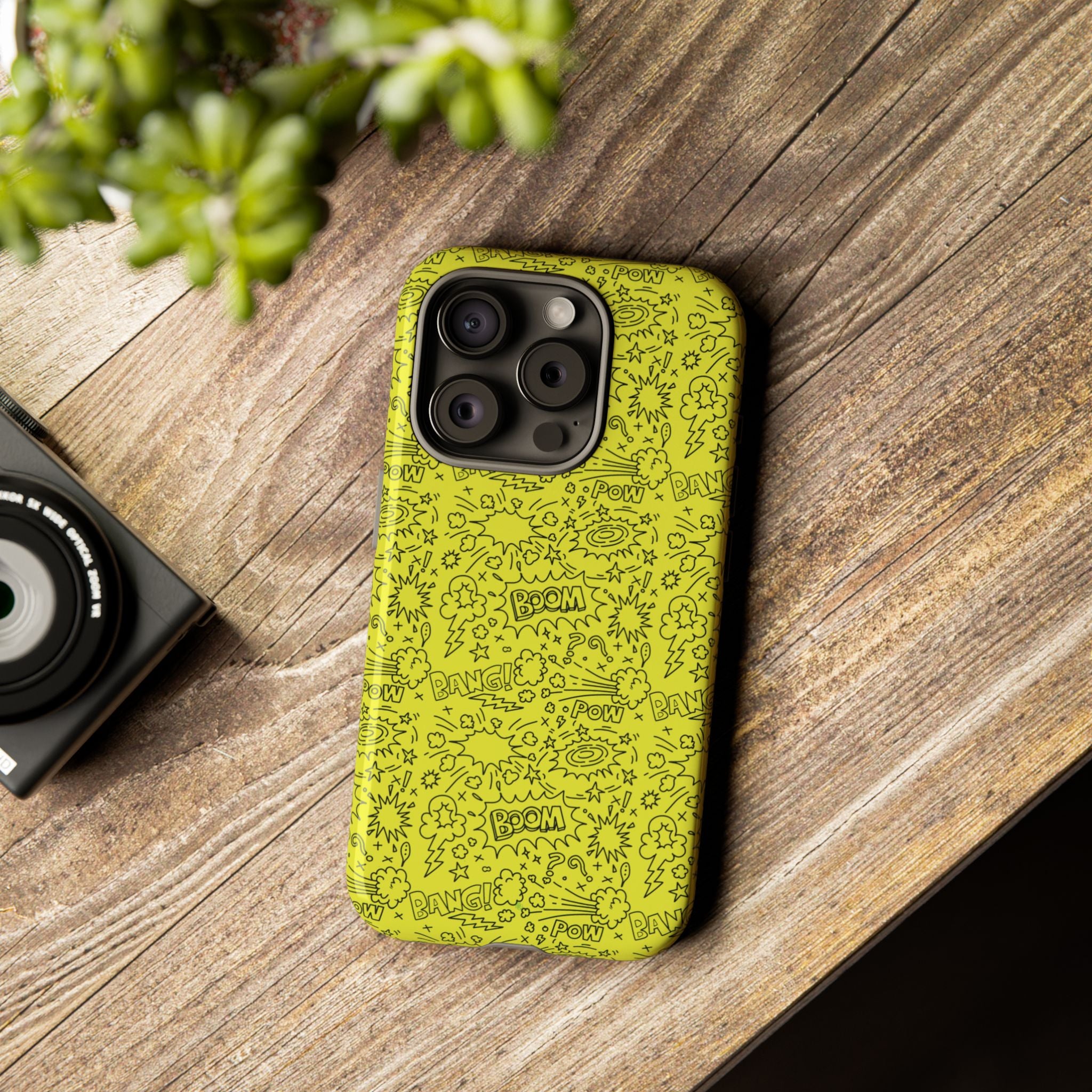 Neon Yellow Wow RG Tough Phone Case for iPhone, Galaxy, or Google Pixel