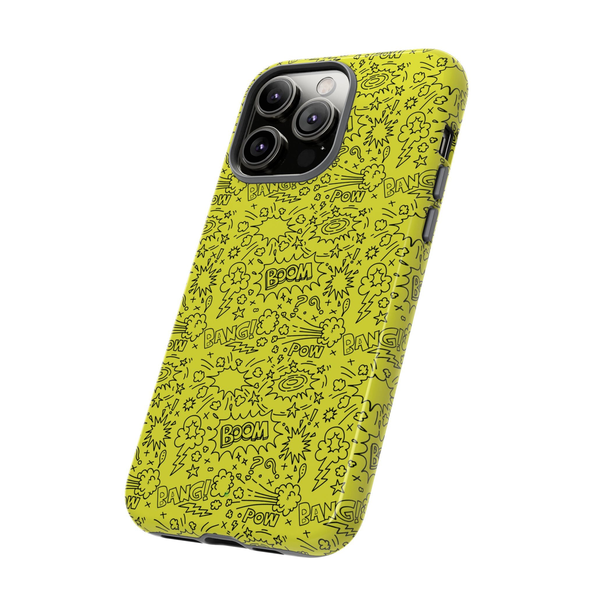 Neon Yellow Wow RG Tough Phone Case for iPhone, Galaxy, or Google Pixel