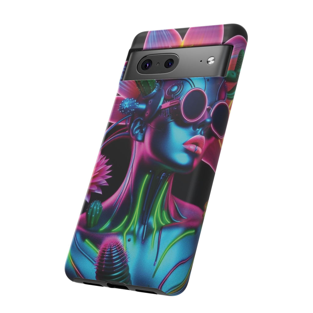 Neon Androgen Cactus Flower Tough Phone Case for iPhone, Galaxy, or Google Pixel