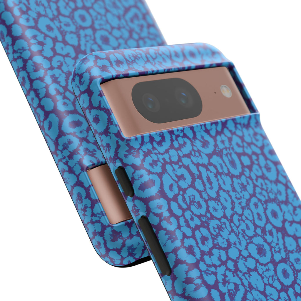 Blue Purple Leopard Tough Phone Case iPhone, Galaxy, or Google Pixel