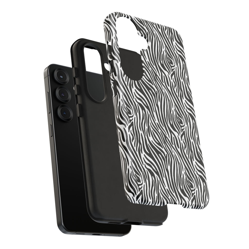 Black and White Zebra Print Tough Case iPhone, Galaxy and Google Pixel