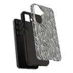 Black and White Zebra Print Tough Case iPhone, Galaxy and Google Pixel
