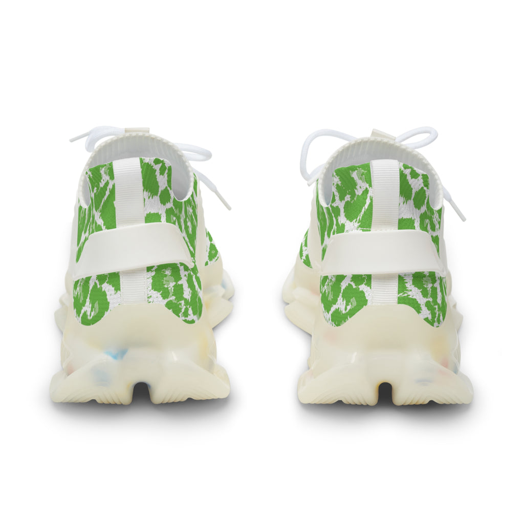 Neon Green Leopard Men's Mesh Sneakers