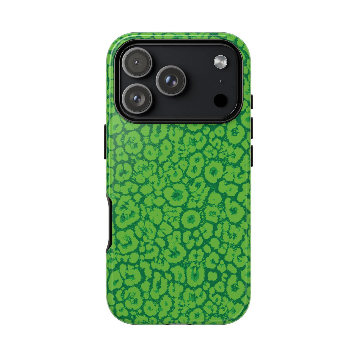 Neon Green Leopard Tough Phone Case for iPhone, Galaxy, or Google Pixel