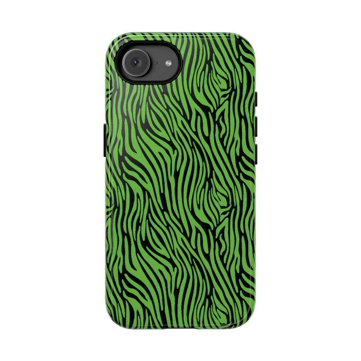Neon Green Zebra Tough Phone Case iPhone, Galaxy, or Google Pixel