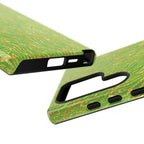 Neon Green Gold Zebra Tough Phone Case for iPhone, Galaxy, or Google Pixel