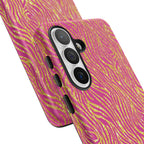 Pink Gold Zebra Print Tough Case for iPhone, Galaxy, or Google Pixel