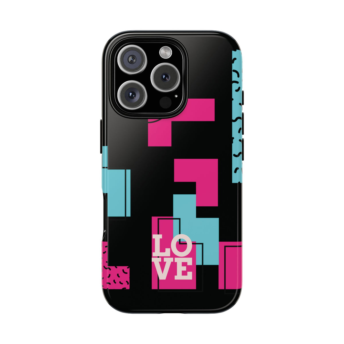 Retro Blocks LOVE Tough Case for iPhone, Galaxy or Google Pixel