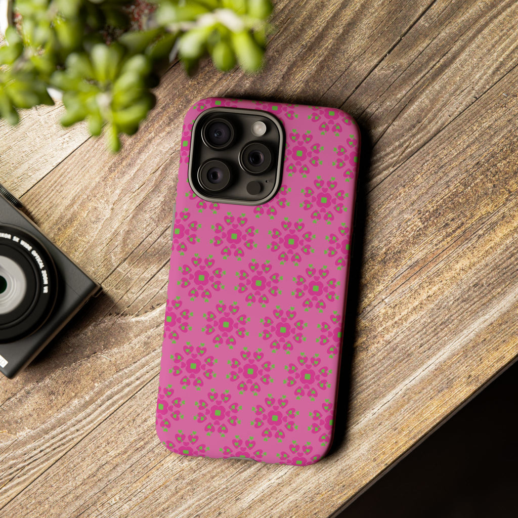 Floresta Heart Pink Tough Phone Case iPhone, Galaxy, or Google Pixel