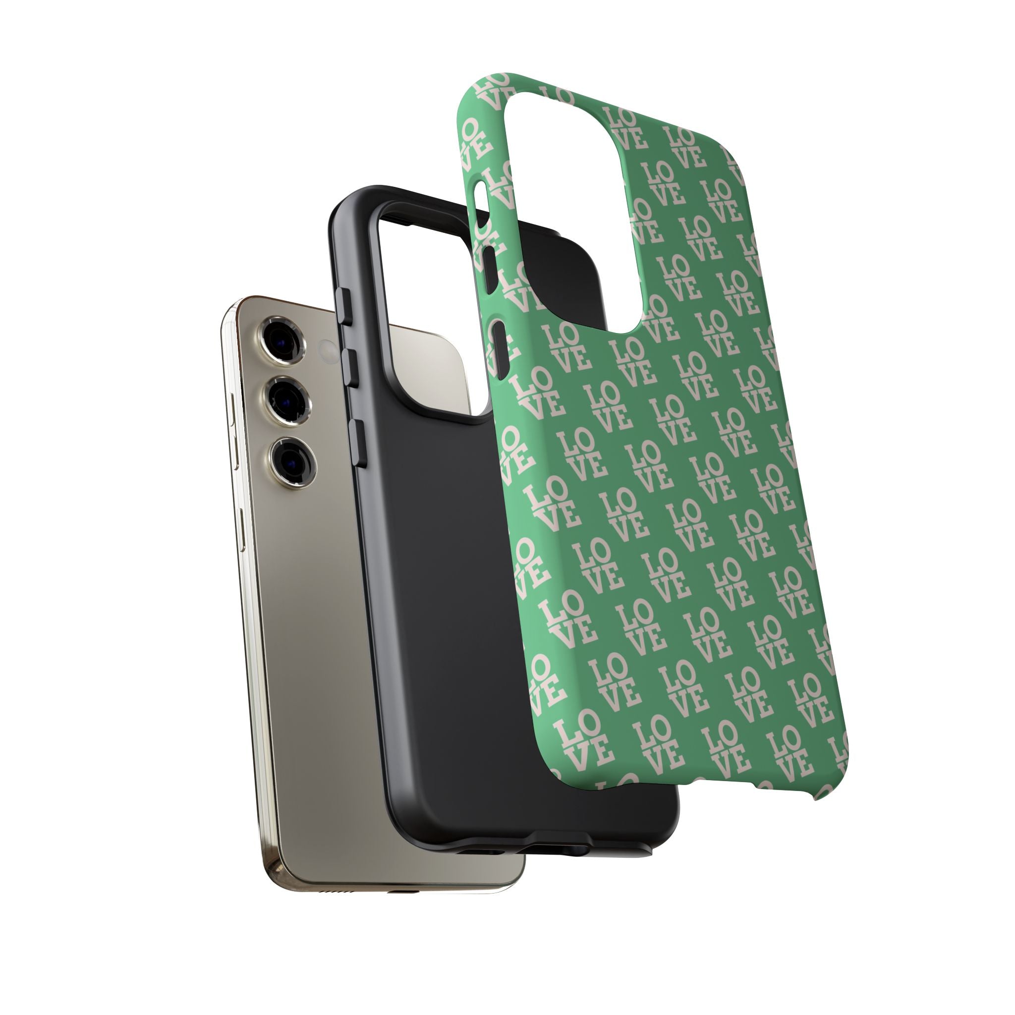 LOVE Aqua Tough Phone Case for iPhone, Galaxy, or Google Pixel