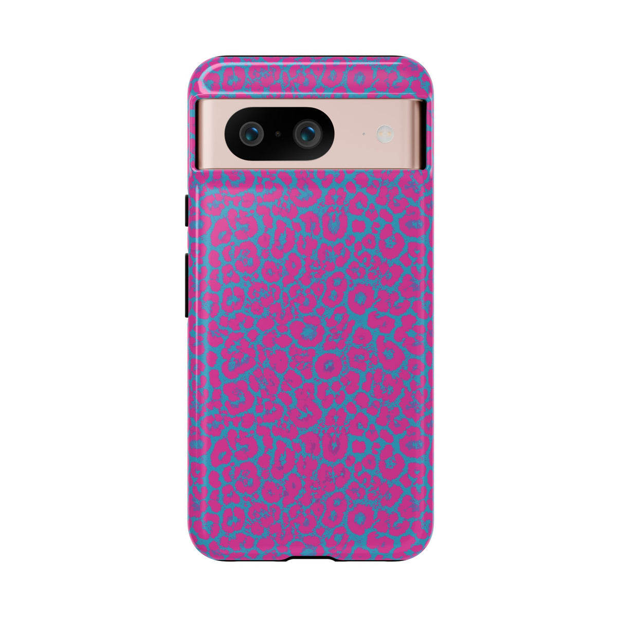 Pink Blue Leopard Tough Phone Case iPhone, Galaxy, or Google Pixel