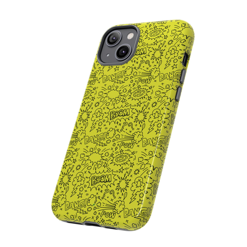 Neon Yellow Wow RG Tough Phone Case for iPhone, Galaxy, or Google Pixel